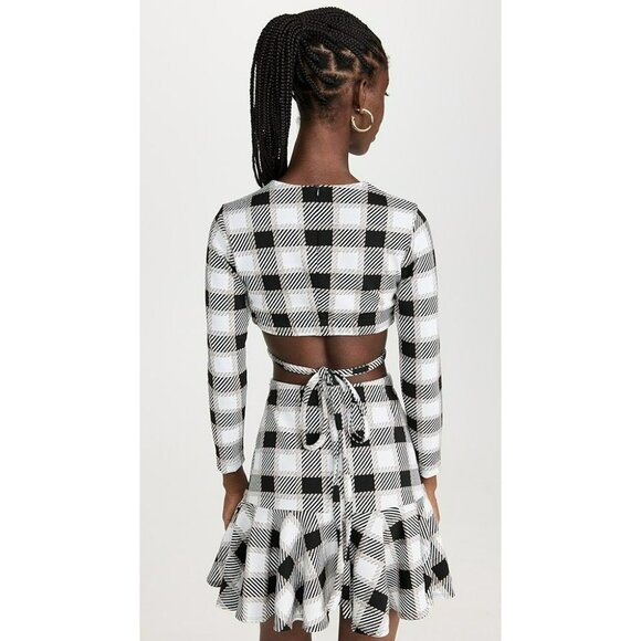 NEW Autumn Adeigbo Beverly Crop Top Black White Plaid Preppy Academia Clueless - Picture 4 of 4